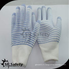 SRSAFETY 13G polyester U3 doublé en doublure en PU sur des gants pour téléphone intelligent